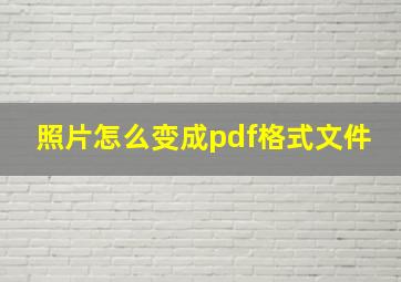 照片怎么变成pdf格式文件