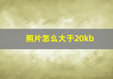 照片怎么大于20kb