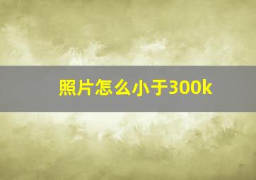 照片怎么小于300k