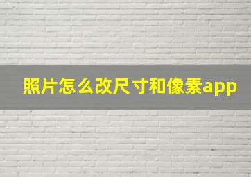 照片怎么改尺寸和像素app