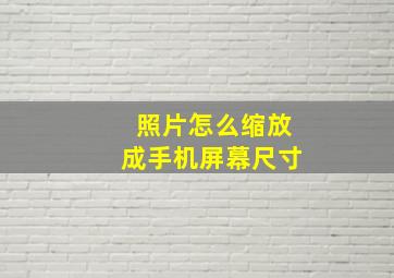 照片怎么缩放成手机屏幕尺寸