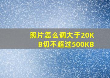 照片怎么调大于20KB切不超过500KB