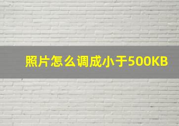 照片怎么调成小于500KB