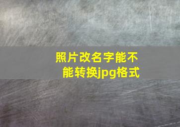 照片改名字能不能转换jpg格式