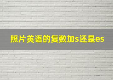 照片英语的复数加s还是es