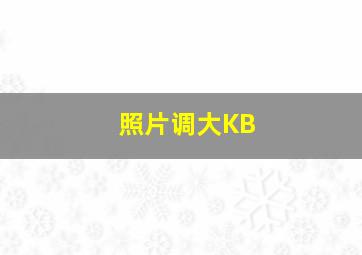 照片调大KB