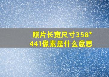 照片长宽尺寸358*441像素是什么意思