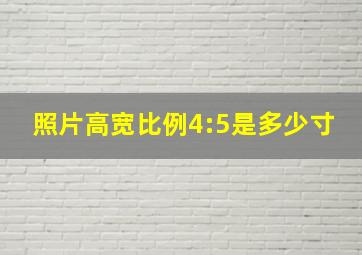 照片高宽比例4:5是多少寸