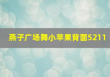 燕子广场舞小苹果背面5211