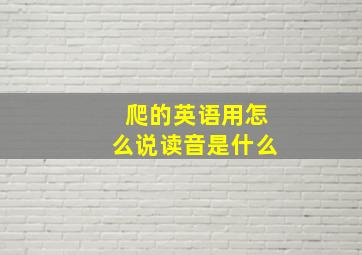 爬的英语用怎么说读音是什么