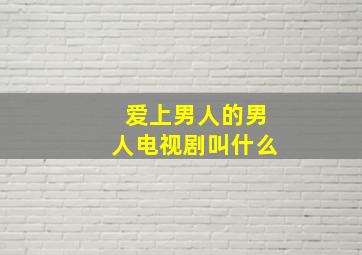 爱上男人的男人电视剧叫什么