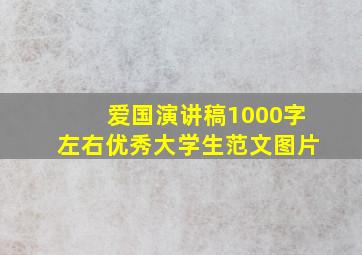 爱国演讲稿1000字左右优秀大学生范文图片