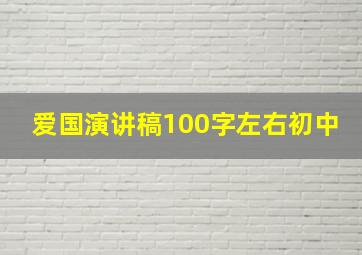 爱国演讲稿100字左右初中