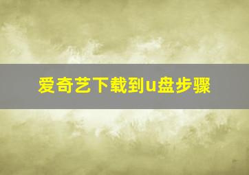 爱奇艺下载到u盘步骤