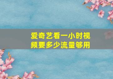 爱奇艺看一小时视频要多少流量够用