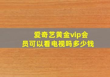 爱奇艺黄金vip会员可以看电视吗多少钱