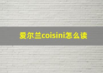 爱尔兰coisini怎么读