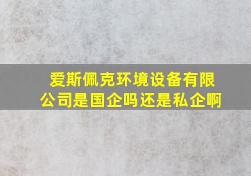 爱斯佩克环境设备有限公司是国企吗还是私企啊