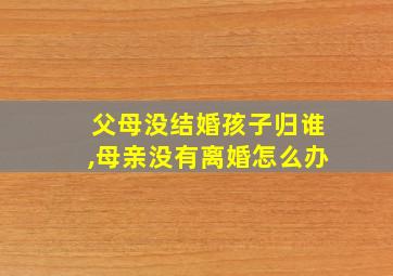 父母没结婚孩子归谁,母亲没有离婚怎么办