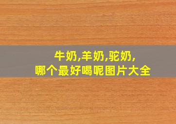 牛奶,羊奶,驼奶,哪个最好喝呢图片大全