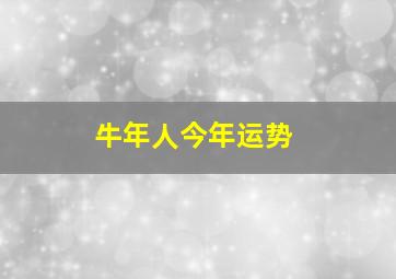 牛年人今年运势