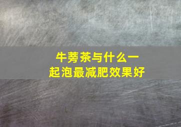 牛蒡茶与什么一起泡最减肥效果好