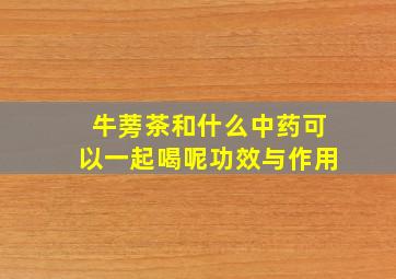 牛蒡茶和什么中药可以一起喝呢功效与作用