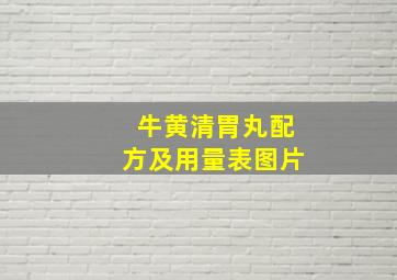 牛黄清胃丸配方及用量表图片