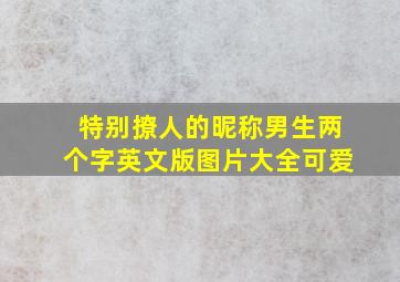 特别撩人的昵称男生两个字英文版图片大全可爱