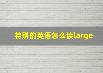 特别的英语怎么读large