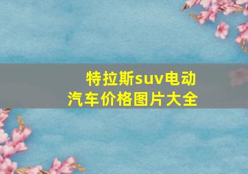 特拉斯suv电动汽车价格图片大全