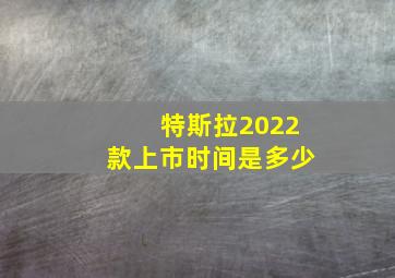 特斯拉2022款上市时间是多少