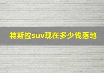 特斯拉suv现在多少钱落地