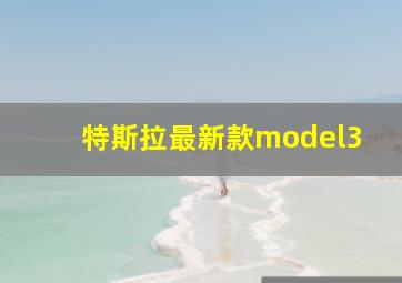 特斯拉最新款model3