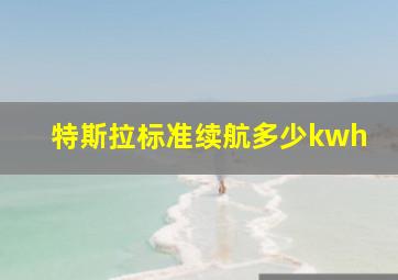 特斯拉标准续航多少kwh