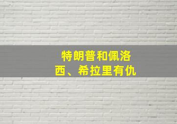 特朗普和佩洛西、希拉里有仇