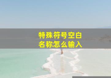 特殊符号空白名称怎么输入