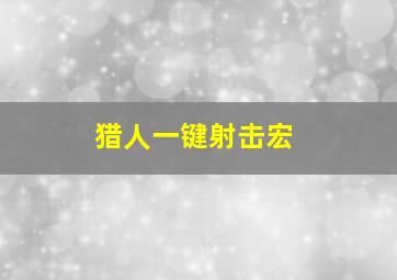 猎人一键射击宏