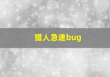 猎人急速bug