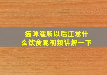 猫咪灌肠以后注意什么饮食呢视频讲解一下