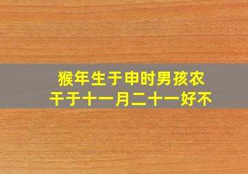 猴年生于申时男孩农干于十一月二十一好不