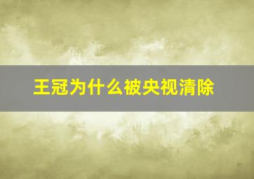 王冠为什么被央视清除