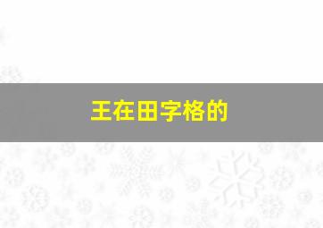 王在田字格的