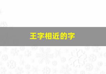 王字相近的字