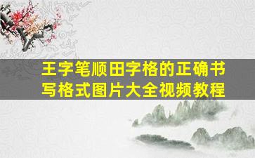 王字笔顺田字格的正确书写格式图片大全视频教程