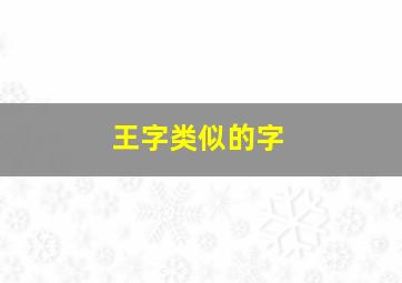 王字类似的字