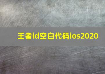 王者id空白代码ios2020