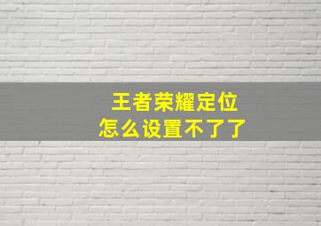 王者荣耀定位怎么设置不了了