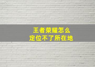 王者荣耀怎么定位不了所在地