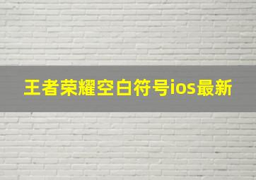 王者荣耀空白符号ios最新